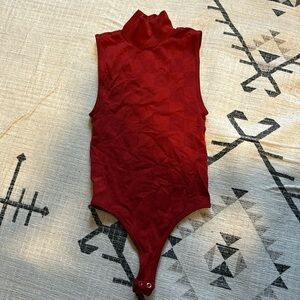 Red checkered bodysuit.